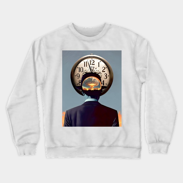 Doomsday Clock 2023 No 1: Ninety Seconds Left to Go Crewneck Sweatshirt by Puff Sumo